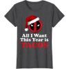 imageMarvel Deadpool I Want Tacos For Christmas Graphic TShirtDark Heather Grey