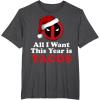 imageMarvel Deadpool I Want Tacos For Christmas Graphic TShirtDark Heather Grey