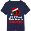 imageMarvel Deadpool I Want Tacos For Christmas Graphic TShirtNavy Blue
