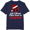 imageMarvel Deadpool I Want Tacos For Christmas Graphic TShirtNavy Blue