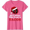 imageMarvel Deadpool I Want Tacos For Christmas Graphic TShirtPink Heather