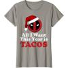 imageMarvel Deadpool I Want Tacos For Christmas Graphic TShirtSlate Grey