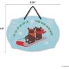 imageMarvel Deadpool Single and Ready to Jingle Hanging Wood Wall Decor  Funny Deadpool Sign for Holiday or Christmas DecorLight Blue