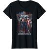 imageMarvel Falcon Winter Soldier Captain America Flag Portrait TShirtBlack