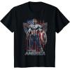 imageMarvel Falcon Winter Soldier Captain America Flag Portrait TShirtBlack