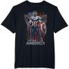 imageMarvel Falcon Winter Soldier Captain America Flag Portrait TShirtBlack