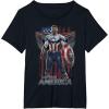 imageMarvel Falcon Winter Soldier Captain America Flag Portrait TShirtBlack