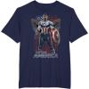imageMarvel Falcon Winter Soldier Captain America Flag Portrait TShirtNavy Blue