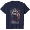 imageMarvel Falcon Winter Soldier Captain America Flag Portrait TShirtNavy Blue