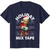 imageMarvel Guardians Of The Galaxy Groot Mix Tape Christmas TShirtNavy Blue