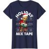 imageMarvel Guardians Of The Galaxy Groot Mix Tape Christmas TShirtNavy Blue