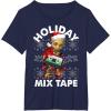 imageMarvel Guardians Of The Galaxy Groot Mix Tape Christmas TShirtNavy Blue