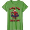 imageMarvel SpiderMan Made The Nice List Christmas TShirtGrass Green
