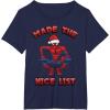 imageMarvel SpiderMan Made The Nice List Christmas TShirtNavy Blue
