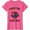 imageMarvel SpiderMan Made The Nice List Christmas TShirtPink Heather