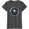 imageMarvel The Falcon And The Winter Soldier Bucky Shield Badge TShirtDark Heather Grey