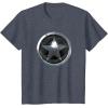 imageMarvel The Falcon And The Winter Soldier Bucky Shield Badge TShirtHeather Blue