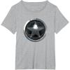 imageMarvel The Falcon And The Winter Soldier Bucky Shield Badge TShirtHeather Grey