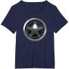 imageMarvel The Falcon And The Winter Soldier Bucky Shield Badge TShirtNavy Blue