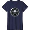 imageMarvel The Falcon And The Winter Soldier Bucky Shield Badge TShirtNavy Blue