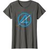 imageMarvel The Fantastic Four First Steps Spacecraft quot4quot Logo TShirtAsphalt Grey