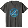 imageMarvel The Fantastic Four First Steps Spacecraft quot4quot Logo TShirtAsphalt Grey