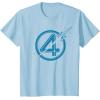 imageMarvel The Fantastic Four First Steps Spacecraft quot4quot Logo TShirtBaby Blue