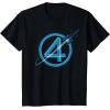 imageMarvel The Fantastic Four First Steps Spacecraft quot4quot Logo TShirtBlack