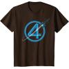 imageMarvel The Fantastic Four First Steps Spacecraft quot4quot Logo TShirtBrown