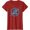 imageMarvel The Fantastic Four First Steps Spacecraft quot4quot Logo TShirtCranberry Red