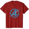imageMarvel The Fantastic Four First Steps Spacecraft quot4quot Logo TShirtCranberry Red