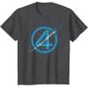 imageMarvel The Fantastic Four First Steps Spacecraft quot4quot Logo TShirtDark Heather Grey