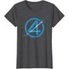 imageMarvel The Fantastic Four First Steps Spacecraft quot4quot Logo TShirtDark Heather Grey