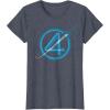 imageMarvel The Fantastic Four First Steps Spacecraft quot4quot Logo TShirtHeather Blue