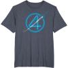 imageMarvel The Fantastic Four First Steps Spacecraft quot4quot Logo TShirtHeather Blue