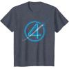 imageMarvel The Fantastic Four First Steps Spacecraft quot4quot Logo TShirtHeather Blue