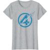 imageMarvel The Fantastic Four First Steps Spacecraft quot4quot Logo TShirtHeather Grey