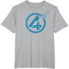 imageMarvel The Fantastic Four First Steps Spacecraft quot4quot Logo TShirtHeather Grey