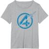imageMarvel The Fantastic Four First Steps Spacecraft quot4quot Logo TShirtHeather Grey