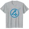 imageMarvel The Fantastic Four First Steps Spacecraft quot4quot Logo TShirtHeather Grey
