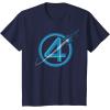 imageMarvel The Fantastic Four First Steps Spacecraft quot4quot Logo TShirtNavy Blue