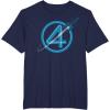 imageMarvel The Fantastic Four First Steps Spacecraft quot4quot Logo TShirtNavy Blue