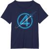 imageMarvel The Fantastic Four First Steps Spacecraft quot4quot Logo TShirtNavy Blue