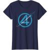 imageMarvel The Fantastic Four First Steps Spacecraft quot4quot Logo TShirtNavy Blue