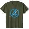 imageMarvel The Fantastic Four First Steps Spacecraft quot4quot Logo TShirtOlive Green