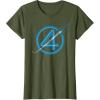 imageMarvel The Fantastic Four First Steps Spacecraft quot4quot Logo TShirtOlive Green