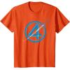 imageMarvel The Fantastic Four First Steps Spacecraft quot4quot Logo TShirtOrange