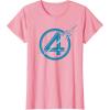imageMarvel The Fantastic Four First Steps Spacecraft quot4quot Logo TShirtPink