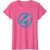 imageMarvel The Fantastic Four First Steps Spacecraft quot4quot Logo TShirtPink Heather