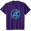 imageMarvel The Fantastic Four First Steps Spacecraft quot4quot Logo TShirtPurple